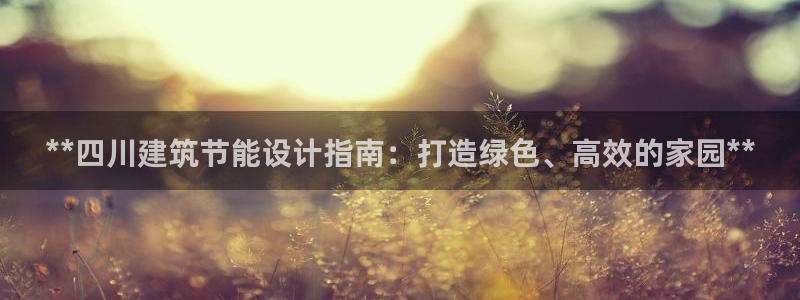e尊国际-e尊国际官网：**四川建筑节能设计指南：打造绿色、高效的家园**
