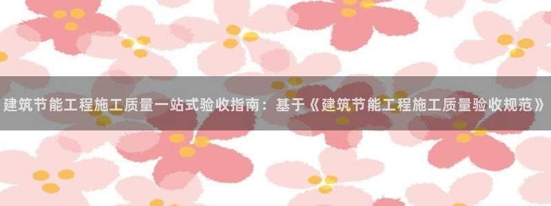 谁知道e尊国际的网址：建筑节能工程施工质量一站式验收指南：基于《建筑节能工程施工质量验收规范》