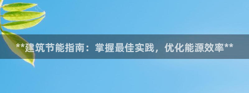 尊亿游戏国际官网：**建筑节能指南：掌握最佳实践，优化能源效率**