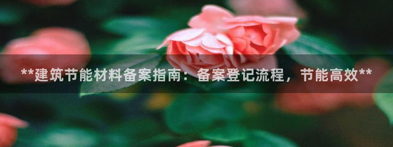 e尊平台：**建筑节能材料备案指南：备案登记流程，节能高效**