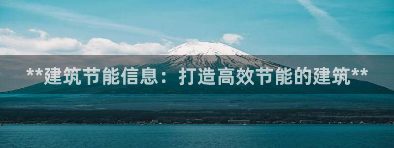 E尊国际网站：**建筑节能信息：打造高效节能的建筑**