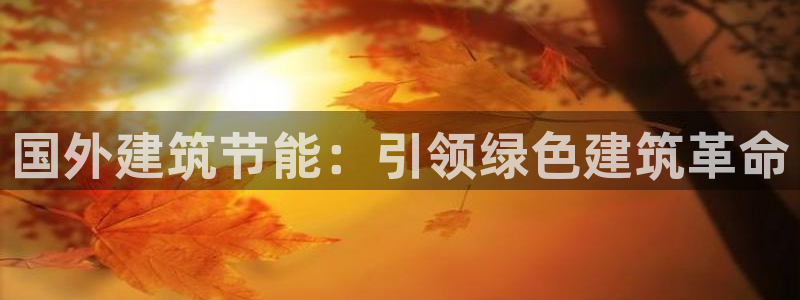 e尊国际客户端下载：国外建筑节能：引领绿色建筑革命