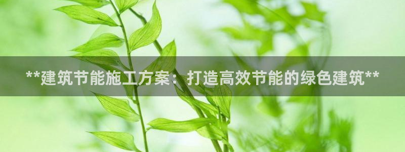 e尊官网：**建筑节能施工方案：打造高效节能的绿色建筑**