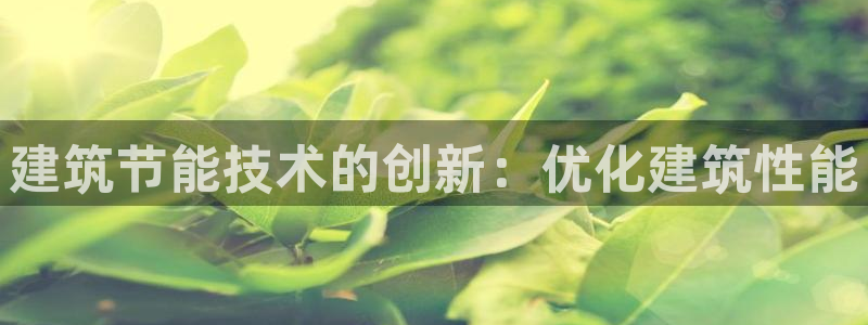 e尊国际可靠吗：建筑节能技术的创新：优化建筑性能